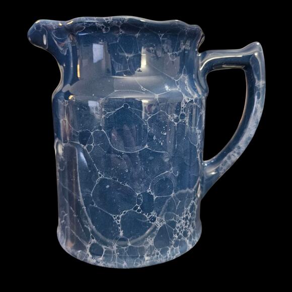 Vintage Action Pallian Blue Bubble Glaze Pottery Pitcher Mid Century Ceramic Jug - Picture 1 of 6